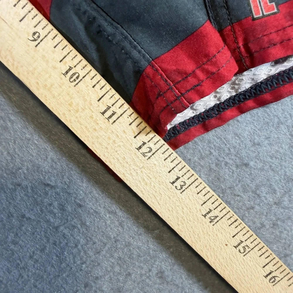 Pelagic Sharkskin Board Shorts Mens 40x12 Red Grey American Flag Fish Fishing